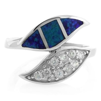 Anillo de Plata .925 con Opalo Australiano en forma de Hoja