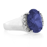 Anillo de Tanzanita en Plata de Alta Calidad