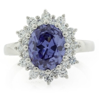 Hermoso Anillo de Plata con Tanzanita y Zirconias