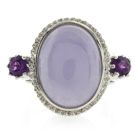 Anillo de Jade con Amatista en Plata de Ley