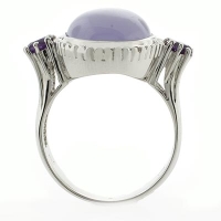 Anillo de Jade con Amatista en Plata de Ley