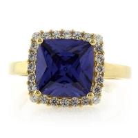 Anillo de Plata con Chapa de Oro y Tanzanita