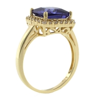 Anillo de Plata con Chapa de Oro y Tanzanita