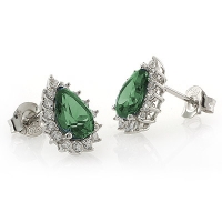 Aretes de Alejandrita Bicolor ( Azul/Verde ) en Plata de Ley