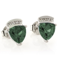 Aretes de Alejandrita ( Verde/Azul ) en Plata .925