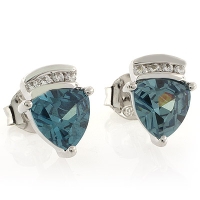 Aretes de Alejandrita ( Verde/Azul ) en Plata .925