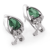 Aretes de Alejandrita Bicolor ( Azul a Verde ) en Plata .925