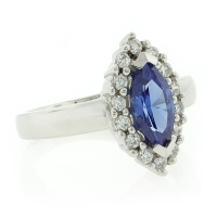 Anillo de Plata con Tanzanita en Corte Marqués
