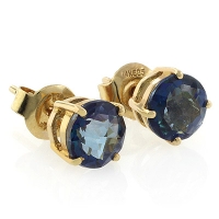 Aretes de Oro de 14K con Topacio Auténtico
