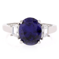 Anillo de Plata con Tanzanita en Corte Ovalado
