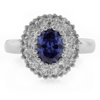 Anillo de Tanzanita con Zirconias Incrustadas
