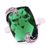 Anillo de Esmeralda Con Corte de Cojín