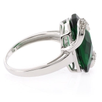 Anillo de Esmeralda Con Corte de Cojín