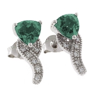 Elegantes Aretes de Alejandrita Bicolor ( Azul a Verde ) en Plata .925