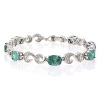 Pulsera de Plata de Ley .925 con Gemas de Alejandrita