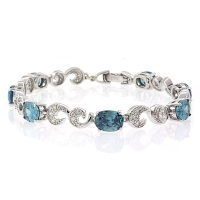 Pulsera de Plata de Ley .925 con Gemas de Alejandrita