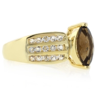 Anillo de Plata .925 con Baño de Oro y Topacio