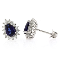 Aretes de Plata Fina .925 con Gemas de Zafiro