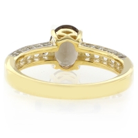 Anillo de Plata con Baño de Oro 14K y Topacio