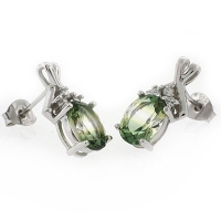 Aretes de Turmalina Verde en Plata .925
