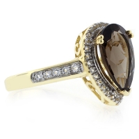 Anillo con Baño de Oro 14K y Topacio