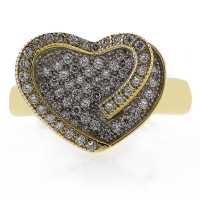 Anillo de Plata Micropave Diseño Corazon