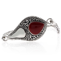 Pulsera de Plata de Ley .925 con Coral Rojo Natural