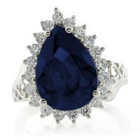 Anillo Elegante de Plata .925 con Zafiro Azul