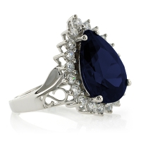 Anillo Elegante de Plata .925 con Zafiro Azul