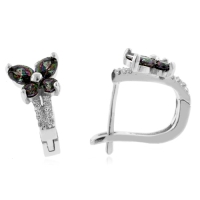 Hermosos Aretes de Topacio Místico en Plata Fina .925