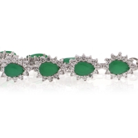 Hermosa Pulsera de Plata de Ley .925 con Esmeraldas