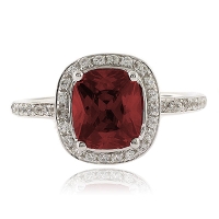 Anillo Genuino de Rubi en Plata de Ley .925