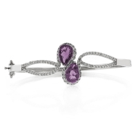 Brazalete de Plata .925 con 2 Gemas de Alejandrita