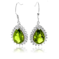 Aretes de Plata .925 con Piedras de Peridoto