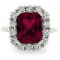 Encantador Anillo de Plata .925 con Rubí Rojo