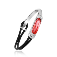 Pulsera Red Cristal Austriaco con Baño de Oro Blanco 18K