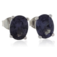 Elegantes Aretes con Alejandrita en Plata .925