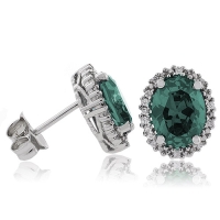 Aretes de Plata Fina .925 con Alejandrita