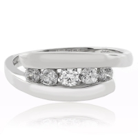 Anillo de Compromiso con 5 Piedras en Plata .925
