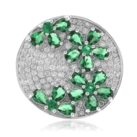 Anillo de Plata Fina con Incrustaciones de Esmeralda