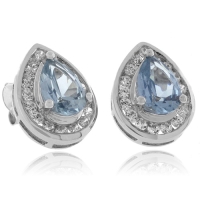 Aretes de Aguamarina en Plata Fina .925
