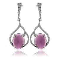 Hermosos Aretes de Amatista en Plata .925