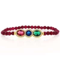 Preciosa Pulsera Multigemas en Plata Fina .925