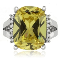 Enorme Anillo de Citrina en Plata 925