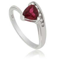 Anillo de Plata de Ley 925 con Rubí