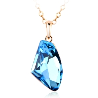 Collar de Cristal Swarovski Bañado en Oro de 18K Color Azul