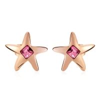 Aretes de Cristal Swarovski Color Dorado en Forma de Estrella