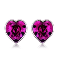 Aretes Cristal Austriaco en Forma de Corazón