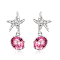 Aretes de Cristal Austriaco con Rodio en Forma de Cisne Color Blanco