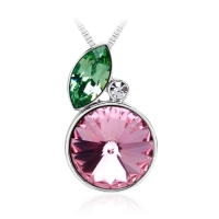 Bonito Collar Citrus Color Rosa de Cristal Austriaco
